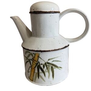 Midwinter Stonehenge Bamboo Coffee Pot Teapot Speckled Stoneware England MCM